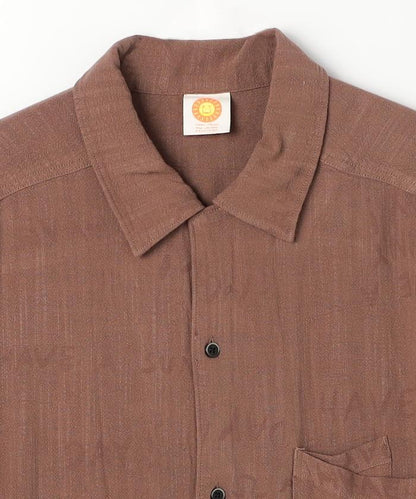 亞麻粘膠 開領 短袖襯衫