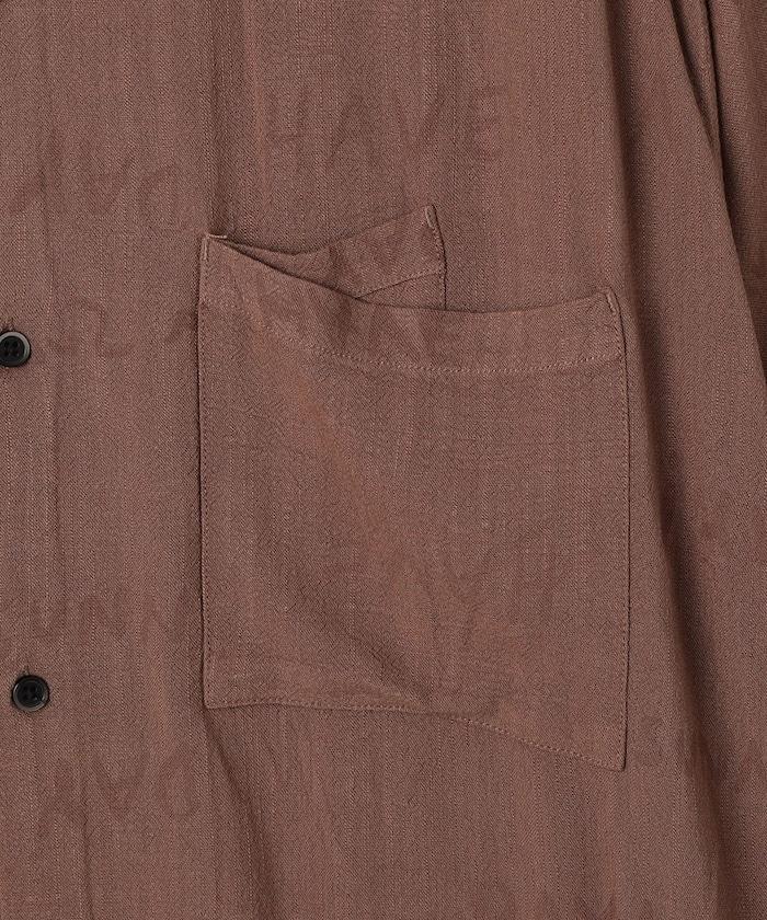 亞麻粘膠 開領 短袖襯衫