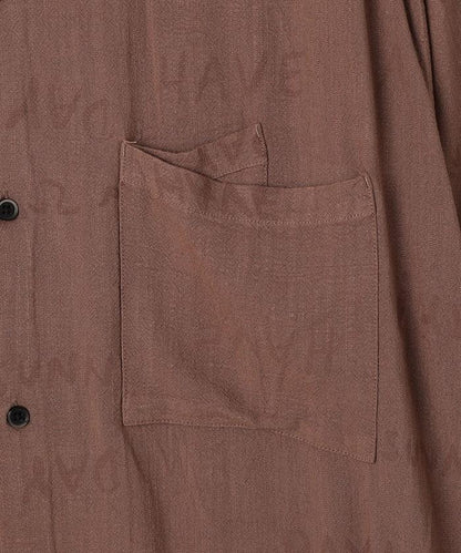 亞麻粘膠 開領 短袖襯衫