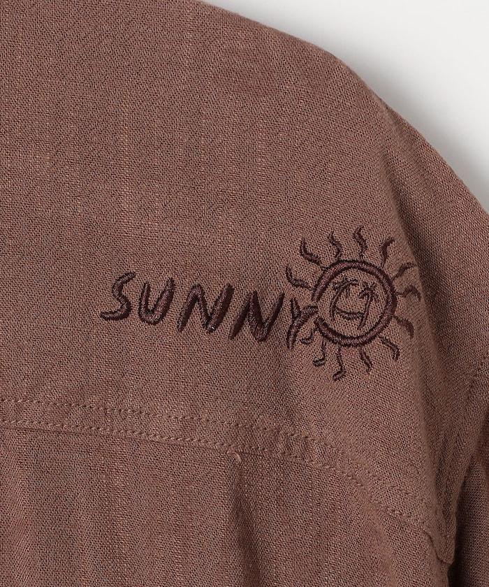 亞麻粘膠 開領 短袖襯衫