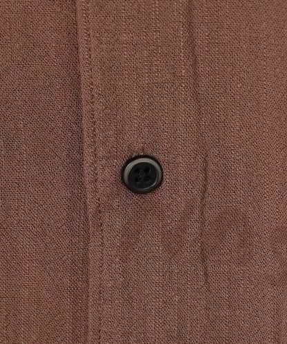 亞麻粘膠 開領 短袖襯衫