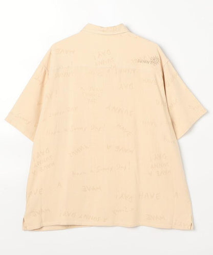 亞麻粘膠 開領 短袖襯衫