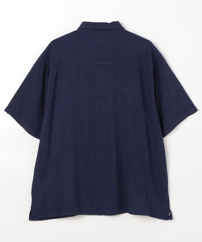 亞麻粘膠 開領 短袖襯衫