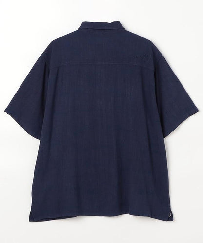 亞麻粘膠 開領 短袖襯衫