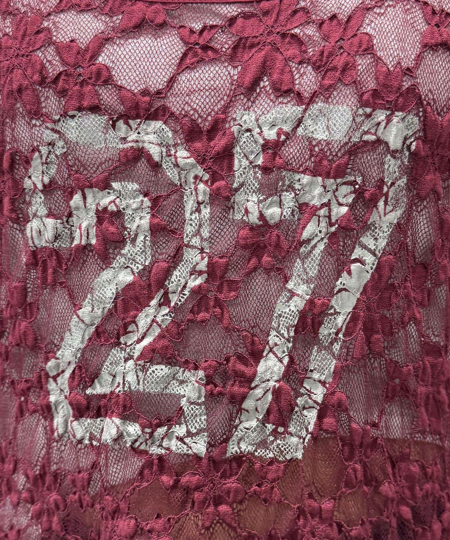 蕾絲連衣裙數字排列不規則下襬連衣裙