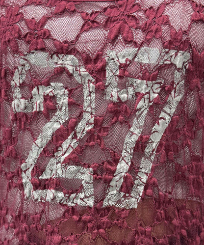 蕾絲連衣裙數字排列不規則下襬連衣裙