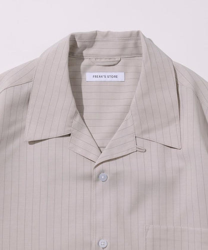 Reflax 功能性材料 輕鬆合身 條紋 開領襯衫 短袖