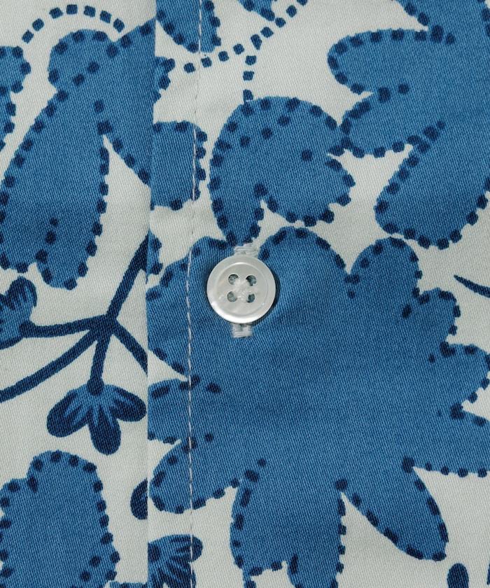 印度制 寬鬆版型 巴蒂克圖案印花 開領襯衫 短袖 樹圖案