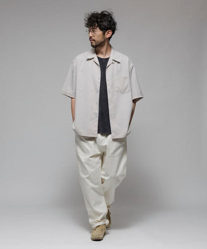 Reflax 功能性材料 輕鬆合身 條紋 開領襯衫 短袖