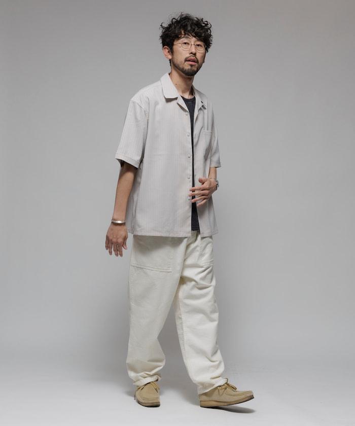 Reflax 功能性材料 輕鬆合身 條紋 開領襯衫 短袖