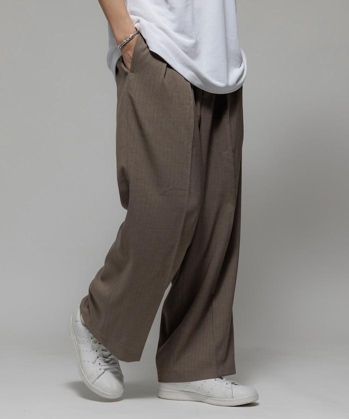 Reflax 功能性材料 寬鬆剪裁 輕鬆條紋西褲