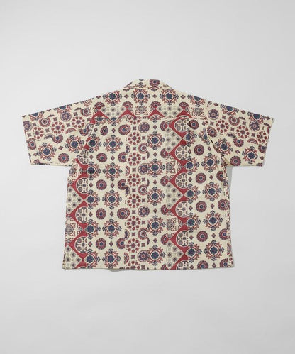 印度制 寬鬆版型 巴蒂克圖案印花 開領襯衫 短袖 小花紋