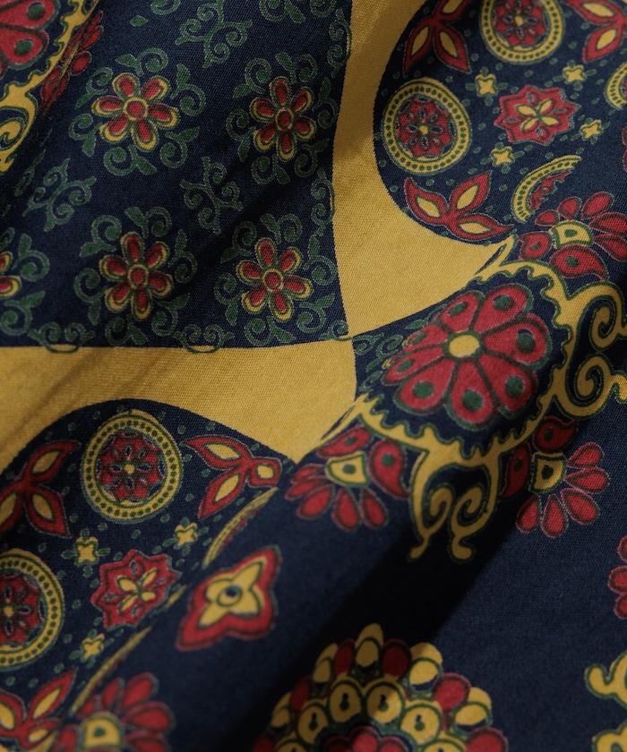 印度制 寬鬆版型 巴蒂克圖案印花 開領襯衫 短袖 小花紋