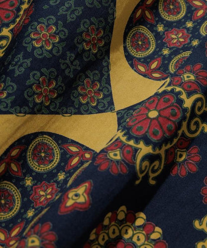 印度制 寬鬆版型 巴蒂克圖案印花 開領襯衫 短袖 小花紋