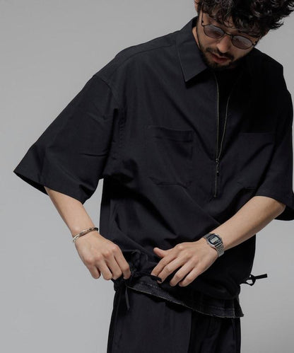 Reflax 功能性材料 輕鬆合身 半拉鍊襯衫 短袖