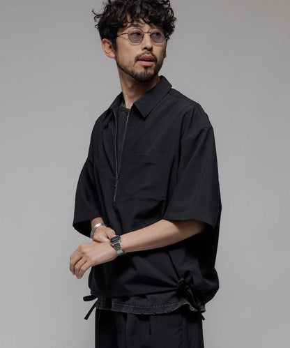 Reflax 功能性材料 輕鬆合身 半拉鍊襯衫 短袖