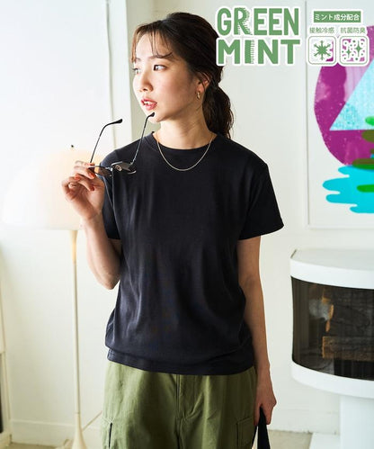 薄荷色圓領短袖T恤