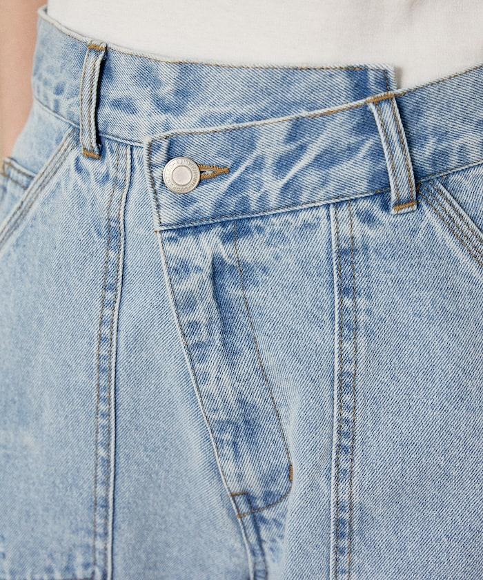 交叉細節 畫家寬鬆破洞褲