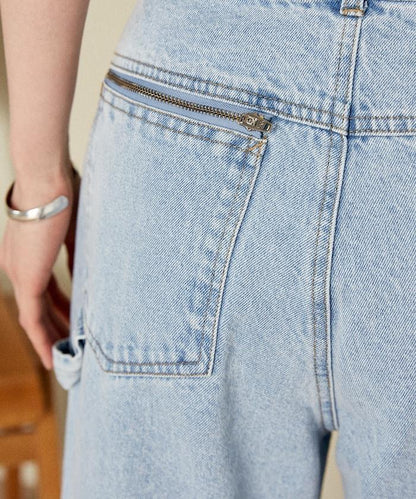 交叉細節 畫家寬鬆破洞褲