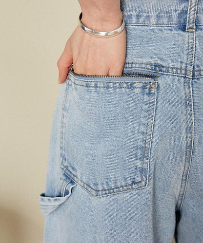 交叉細節 畫家寬鬆破洞褲