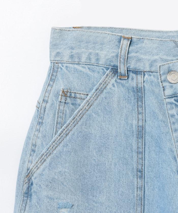 交叉細節 畫家寬鬆破洞褲