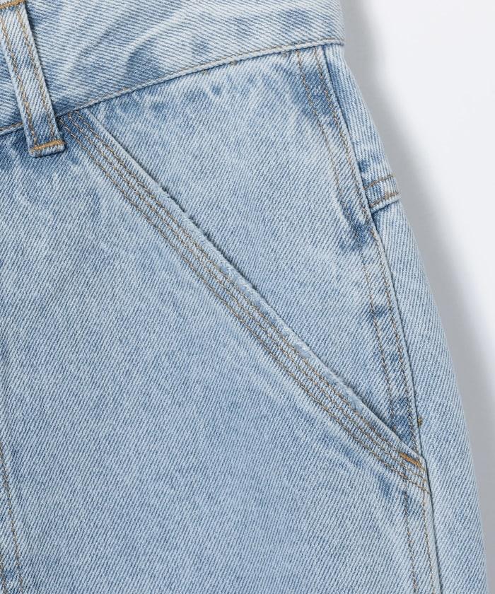 交叉細節 畫家寬鬆破洞褲