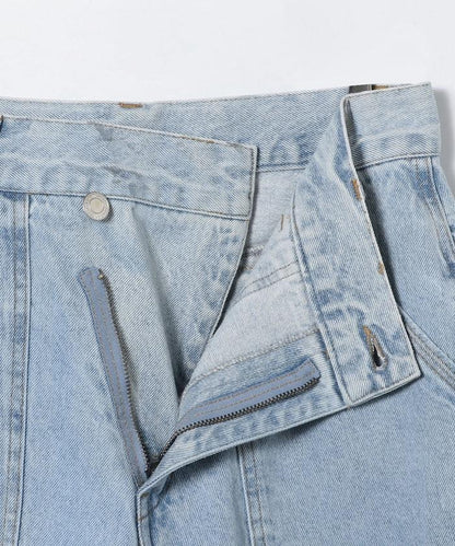 交叉細節 畫家寬鬆破洞褲