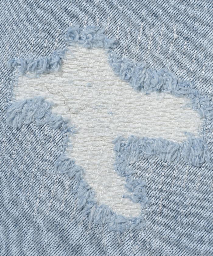 交叉細節 畫家寬鬆破洞褲