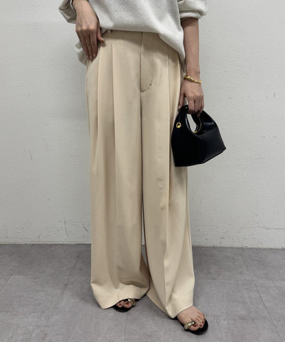 2褶寬鬆褲