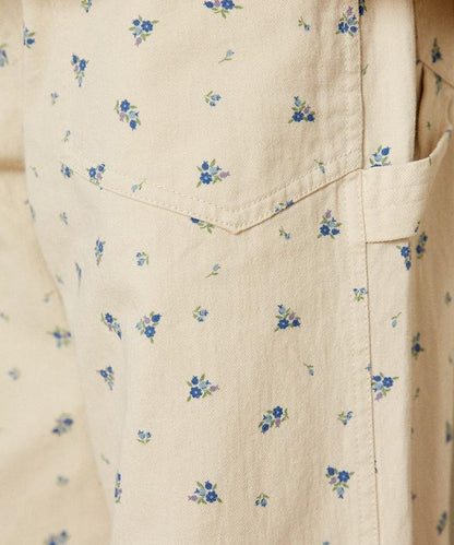 交叉裝飾繪畫寬鬆褲