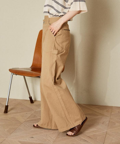 交叉裝飾繪畫寬鬆褲