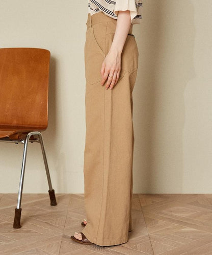 交叉裝飾繪畫寬鬆褲