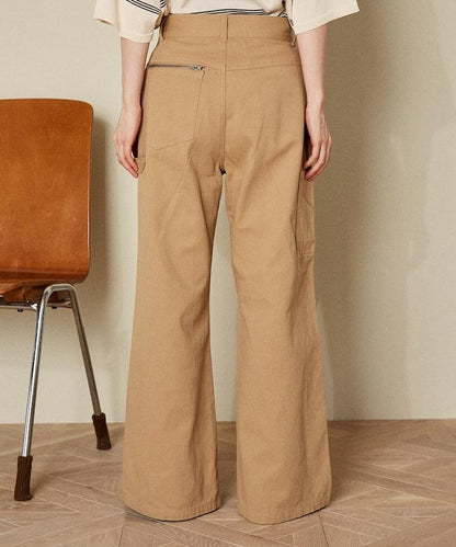 交叉裝飾繪畫寬鬆褲