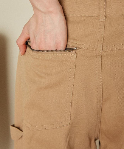 交叉裝飾繪畫寬鬆褲