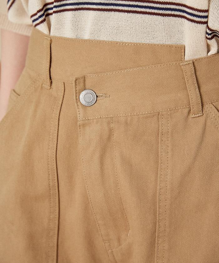 交叉裝飾繪畫寬鬆褲