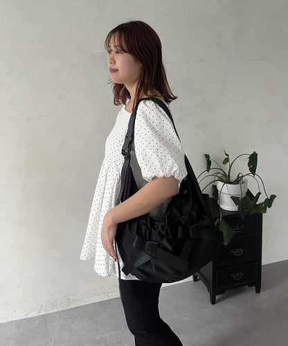 【SAPON】防水絲帶尼龍單肩包