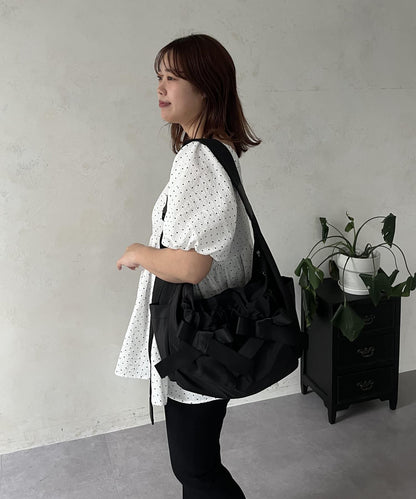 【SAPON】防水絲帶尼龍單肩包