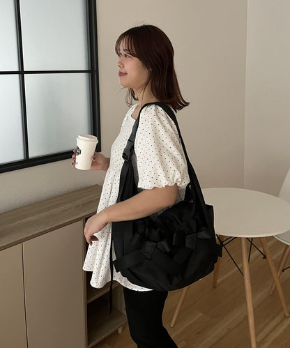 【SAPON】防水絲帶尼龍單肩包