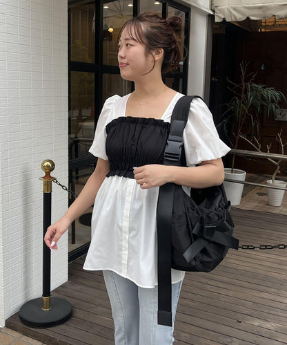 【SAPON】防水絲帶尼龍單肩包