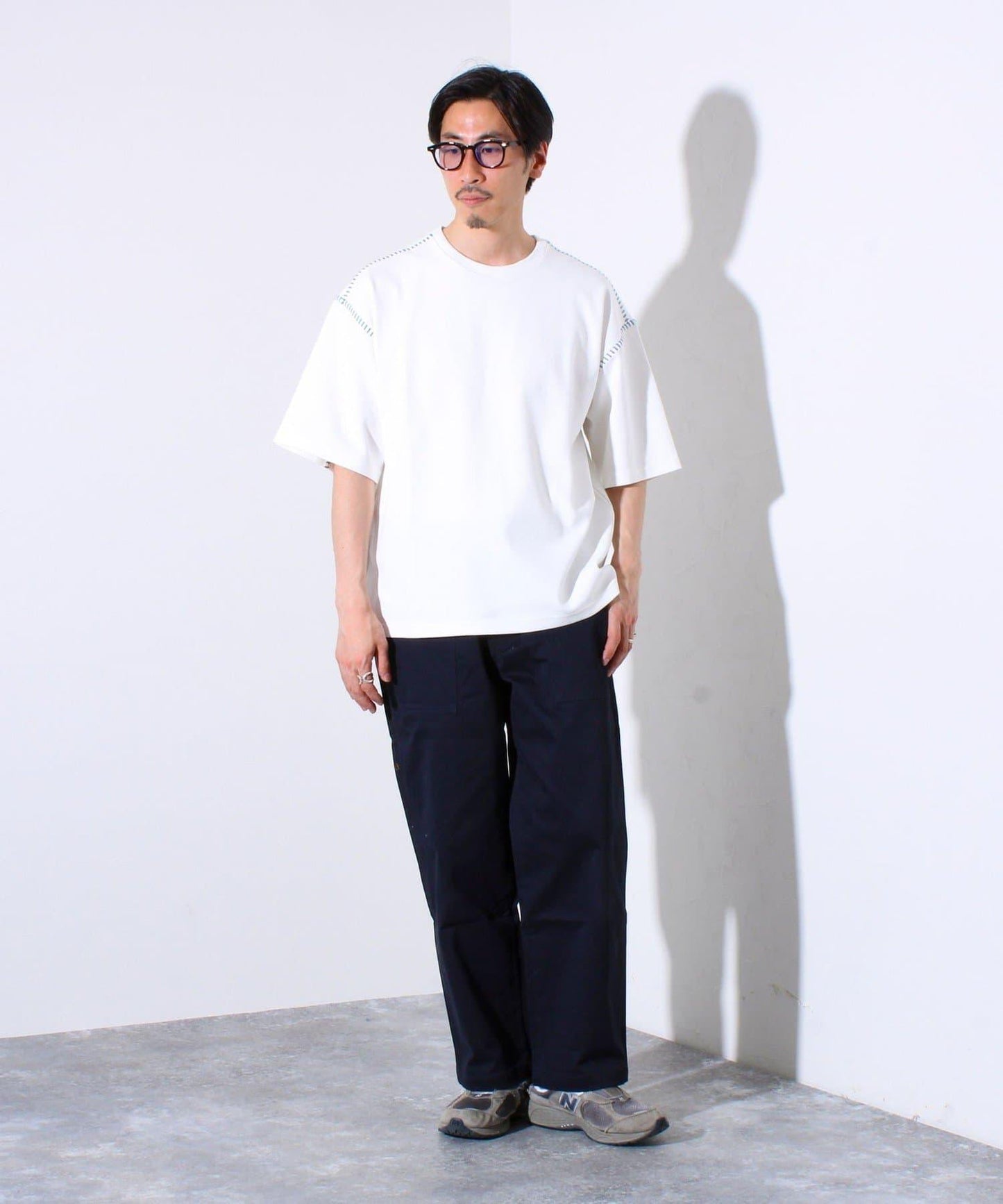 【GLOSTER/格洛斯特】梯子配色拼接 圓領短袖T恤