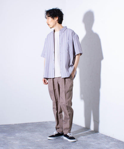 【套裝搭配】【GLOSTER】亞麻質感帆布休閒褲