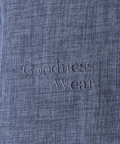 【GLOSTER】亞麻質感帆布 GOODNESS刺繡 短袖襯衫