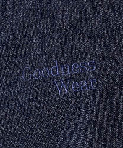 【GLOSTER】亞麻質感帆布 GOODNESS刺繡 短袖襯衫