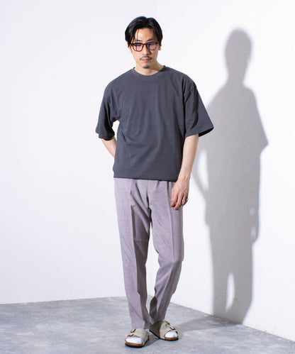 【套裝搭配】【GLOSTER】亞麻質感帆布休閒褲