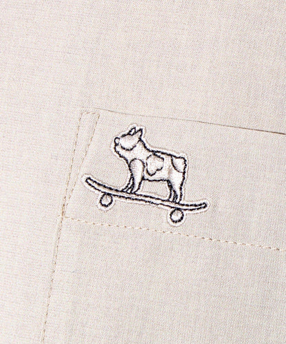 【GLOSTER】法國鬥牛犬刺繡 COOLMAX 開領襯衫