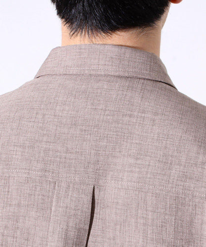 【GLOSTER】亞麻質感帆布 GOODNESS刺繡 短袖襯衫