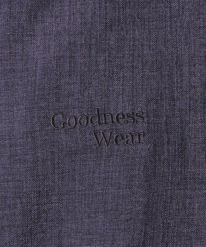 【GLOSTER】亞麻質感帆布 GOODNESS刺繡 短袖襯衫