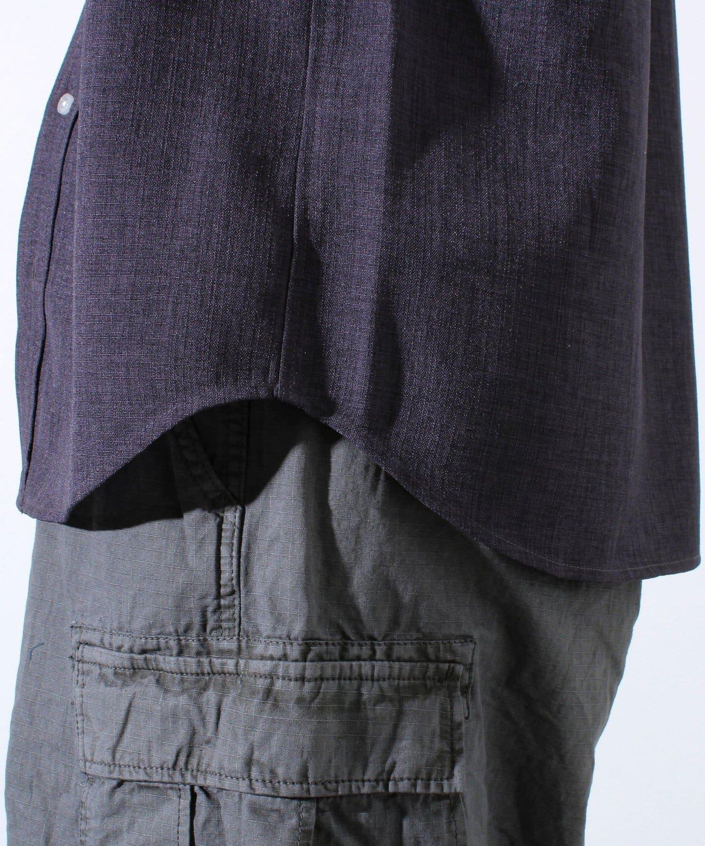 【GLOSTER】亞麻質感帆布 GOODNESS刺繡 短袖襯衫