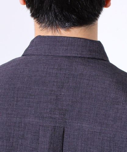 【GLOSTER】亞麻質感帆布 GOODNESS刺繡 短袖襯衫