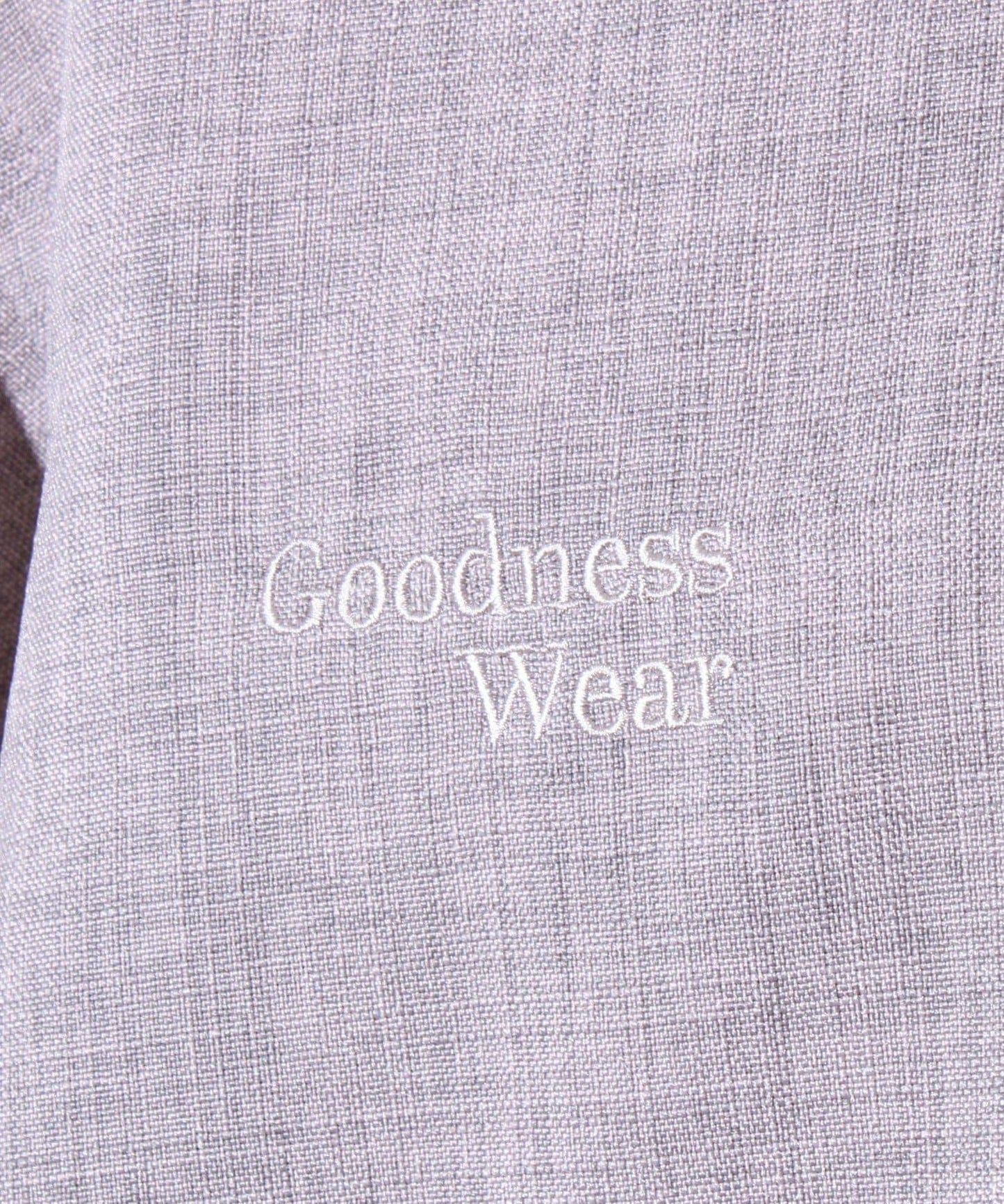 【GLOSTER】亞麻質感帆布 GOODNESS刺繡 短袖襯衫